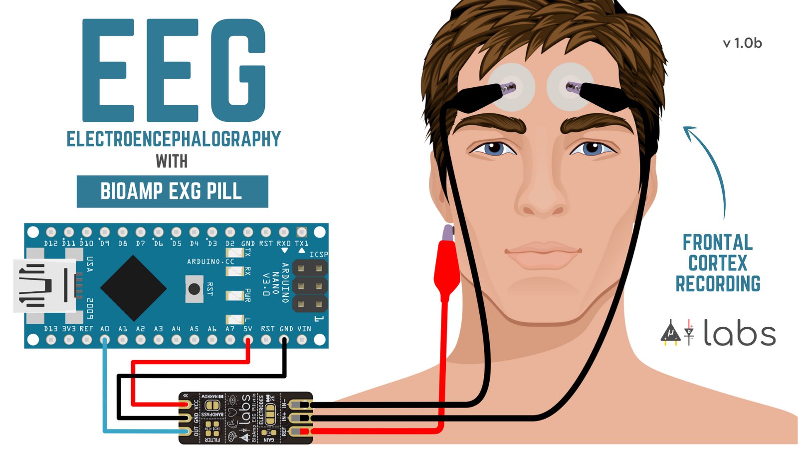 BioAmp EXG Pill BioPotential Sensor For EMG ECG EOG EEG Upside