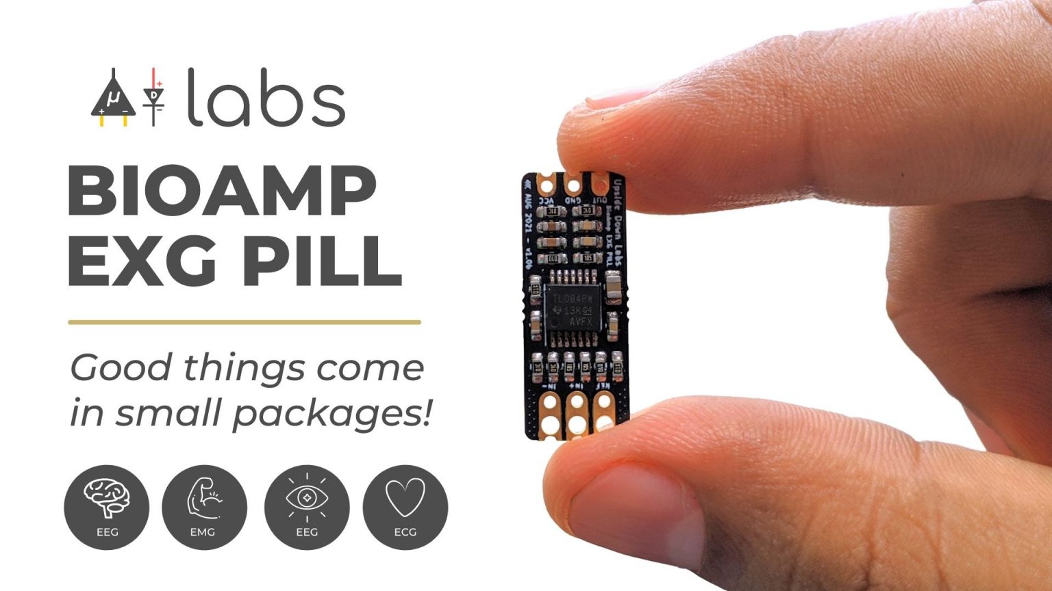 Bioamp Exg Pill Biopotential Sensor For Emg Ecg Eog Eeg Upside