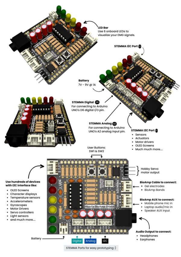 Muscle bioamp shield v0 3 upside down labs store